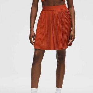 NWT Lululemon Pleated High-Rise Knee-Length Tennis Skirt - Autumn Rust, Size XS